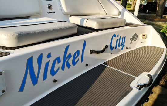 Custom Vinyl Boat Name Decal Custom Vinyl Boat Name Decal