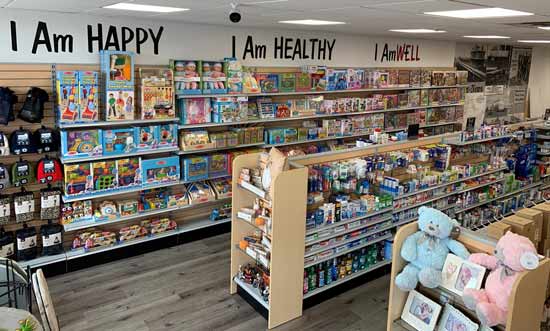Submitted by: Amwell Pharmacy, Hillsborough, NJ - Font used: Franciscan Custom Vinyl Wall Lettering