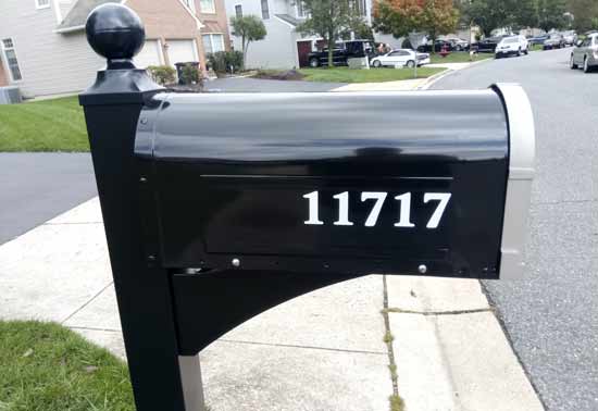 Submitted by: Robby Young, College Park, MD - Font used: Souvenir Custom Mailbox Vinyl Numbers