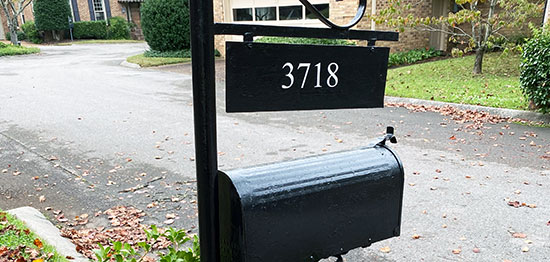 Submitted by: Barbara Sullivan, Nashville, TN - Font used: Angsana Custom Vinyl Mailbox Number