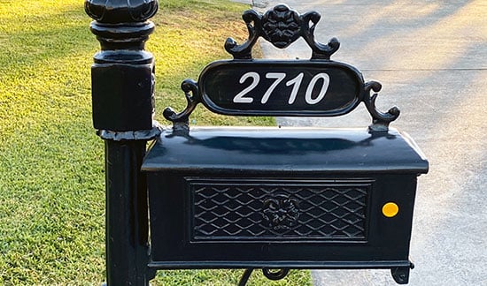 Submitted by: Richard, Lake Charles Louisiana - Font used: Arial Rounded Custom Vinyl Mailbox Number
