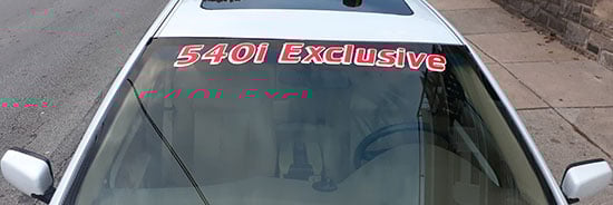 Custom Vinyl Vehicle Windshield Lettering Custom Vinyl Vehicle Windshield Lettering