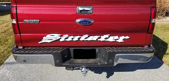 Submitted by: Kevin Lebanon, PA - Font used: Engravers Old English Custom Vinyl Truck Lettering