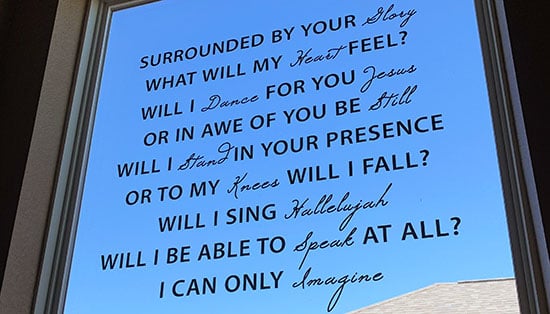 Submitted by: Jenna M, San Marcos, Texas USA Custom Vinyl Window Lettering