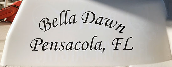 Custom Vinyl Boat Name and Port Custom Vinyl Boat Name and Port