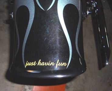 Lettering on a motorcycle Lettering on a motorcycle