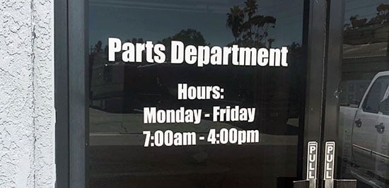 Submitted by: Lynne, San Clemente, CA - Font used: Impact Custom Vinyl Window Lettering