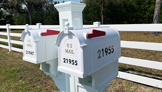 Submitted by: Nikki McQueen, St. Petersburg, FL - Font used: Futura Custom Vinyl Mailbox Numbers