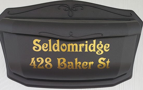 Submitted by: Anonymous, Some-City, USA - Font used: Victorian Custom Vinyl Mailbox Name and Number
