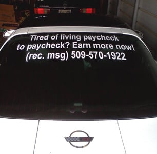 Vinyl decals on a vehicle Vinyl decals on a vehicle