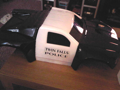 Vinyl lettering on a RC truck Vinyl lettering on a RC truck