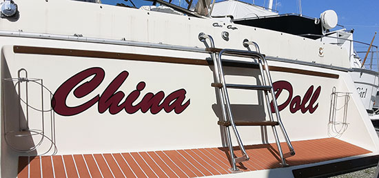 Custom Vinyl Boat Name Custom Vinyl Boat Name