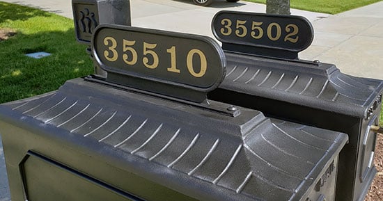 Submitted by: Wayne, Lewes, DE - Font used: Clarendon Custom Vinyl Mailbox Numbers