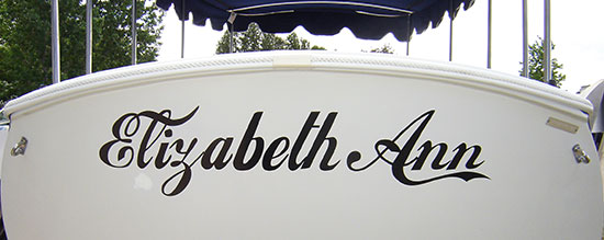 Submitted by: Carl Deeth, Fenelon Falls, Ontario Canada - Font used: Loki Cola Custom Vinyl Boat Name
