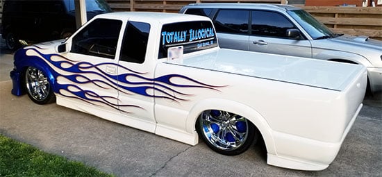 Submitted by: Josh ODell, @TotallyIllogicalS10, Oak Ridge, TN - Font used: Adventure Custom Vinyl Vehicle Name