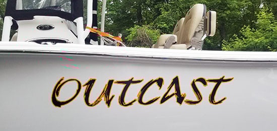 Submitted by: Ryan, Rhode Island - Font used: Ruach Custom Vinyl Boat Name