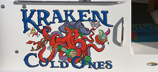 Submitted by: John C Nelson, Eden NY, USA Custom Vinyl Boat Name