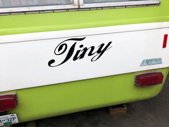 Name lettering on a travel trailer Name lettering on a travel trailer