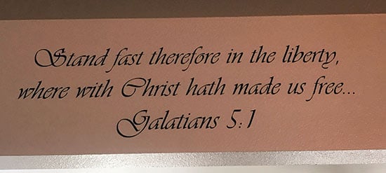Bible verse lettering on a wall Bible verse lettering on a wall