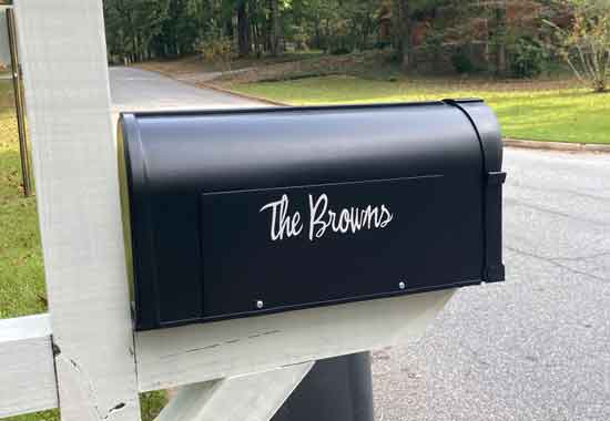 Submitted by: Anonymous, Some-City, USA - Font used: Witched Custom Mailbox Lettering