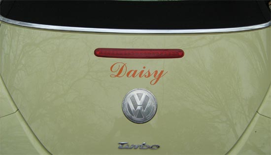 Lettering on VW Beetle Lettering on VW Beetle