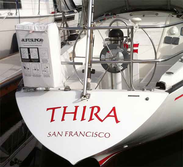 Lettering on back of boat Lettering on back of boat