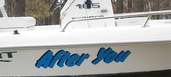 Boat lettering Boat lettering