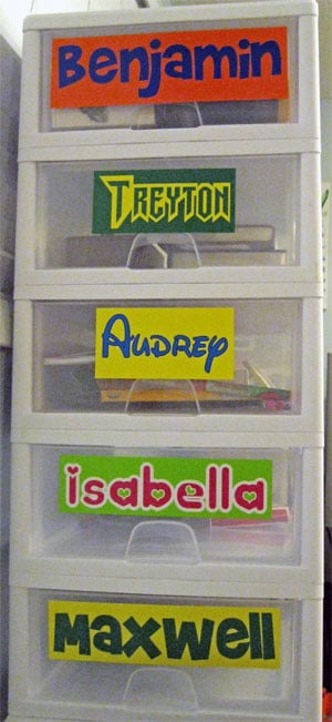 Bin Name Lettering Bin Name Lettering