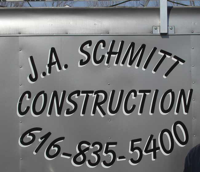 Vinyl Lettering on a Company Trailer Vinyl Lettering on a Company Trailer
