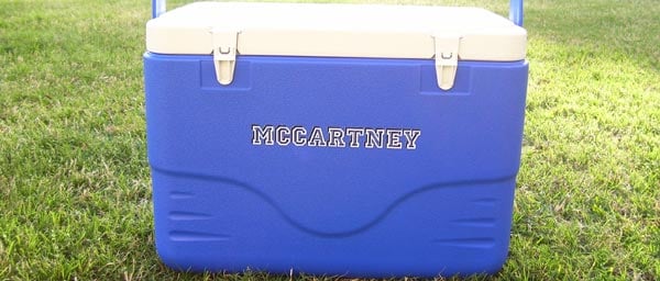 Vinyl Letters on a Ice Chest