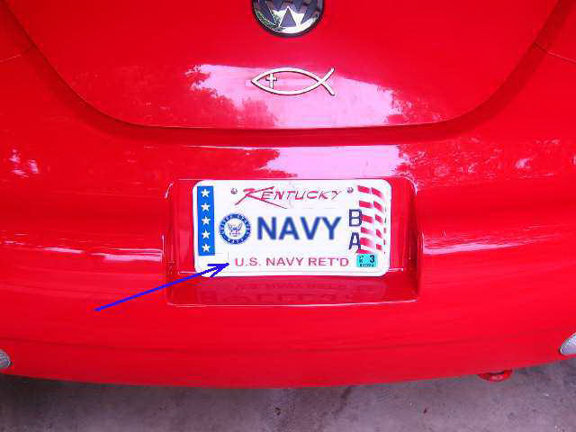 Custom Vinyl Lettering on a License Plate Custom Vinyl Lettering on a License Plate