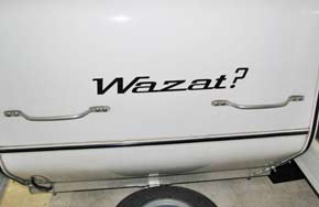 Lettering on a Travel Trailer Lettering on a Travel Trailer