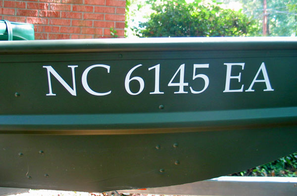 Vinyl Boat Registration Decal Vinyl Boat Registration Decal