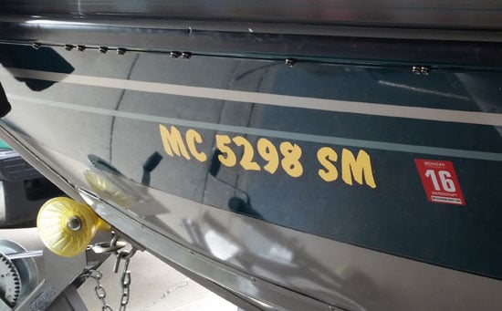 Custom Vinyl Boat Registration Custom Vinyl Boat Registration