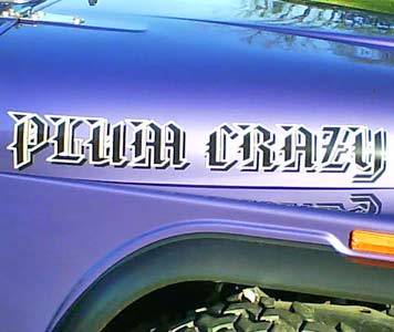 Vinyl Lettering on a Jeep