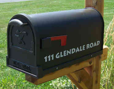 Vinyl Lettering - Address on Mailbox