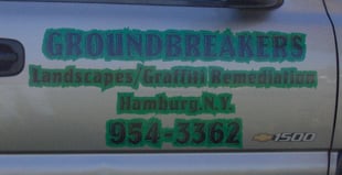 Close Up - Black/Green Vehicle Lettering