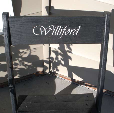 Vinyl lettering on patio furniture Vinyl lettering on patio furniture