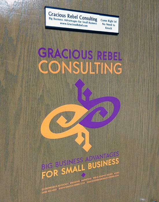 Custom Vinyl Logo for Business Door