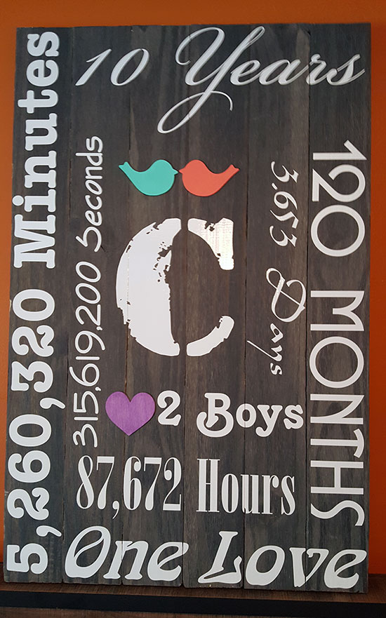 Custom Vinyl Lettering For Anniversary Gift Custom Vinyl Lettering For Anniversary Gift