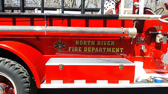 Custom Vinyl Lettering And Logo For Fire Truck