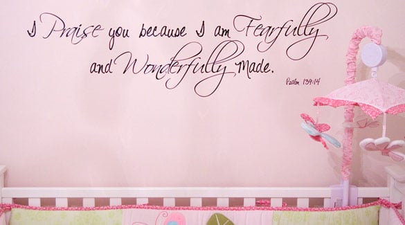 Custom lettering on a nursery wall Custom lettering on a nursery wall
