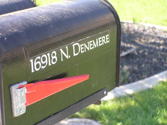 Mailbox Address Decal Mailbox Address Decal