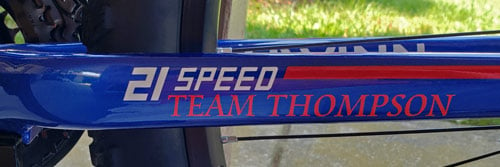 Personalized bike lettering