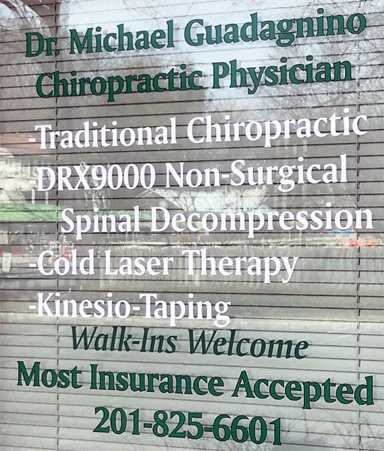 Submitted by: Dr Michael Guadagnino, Ramsey, NJ Custom Vinyl Lettering For Storefront Windows