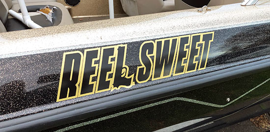 Custom Vinyl Name on Boat Custom Vinyl Name on Boat