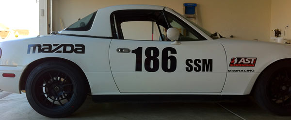 Custom lettering on a race car Custom lettering on a race car