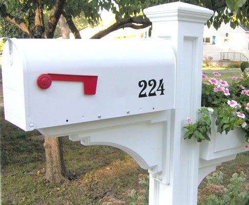Vinyl numbers on a mailbox Vinyl numbers on a mailbox