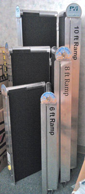 Vinyl lettering on rental ramps Vinyl lettering on rental ramps