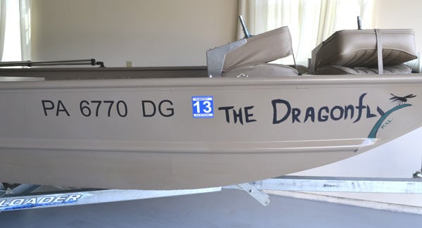 Vinyl boat lettering Vinyl boat lettering